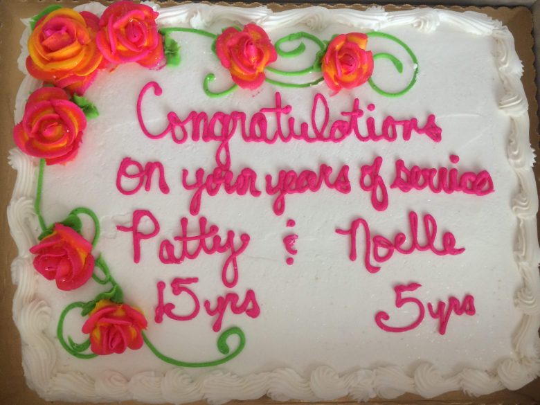Congratulations cake for Patty and Noelle