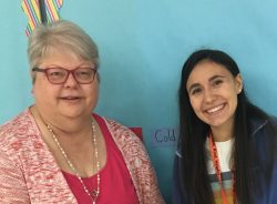 Deb Gafney and Trinity Whitaker, current teacher and her former student. 