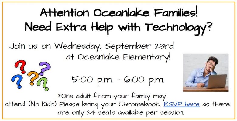 technology help Sept. 23 from 5-6 pm